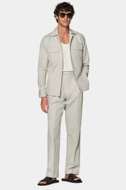 SUITSUPPLY Twill-Hemd Sand Slim Fit-Männlich Casual Hemden