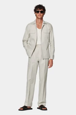 SUITSUPPLY Twill-Hemd Sand Slim Fit-Männlich Casual Hemden