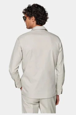 SUITSUPPLY Twill-Hemd Sand Slim Fit-Männlich Casual Hemden