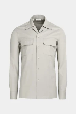 SUITSUPPLY Twill-Hemd Sand Slim Fit-Männlich Casual Hemden