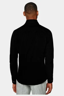 SUITSUPPLY Twill-Hemd Schwarz Slim Fit-Männlich Casual Hemden