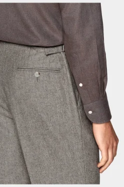 SUITSUPPLY Twill-Hemd Taupe Slim Fit-Männlich Casual Hemden