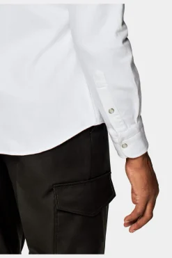 SUITSUPPLY Twill-Westernhemd Weiß-Männlich Casual Hemden