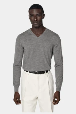 SUITSUPPLY V-Ausschnitt Grau-Männlich V-Ausschnitt