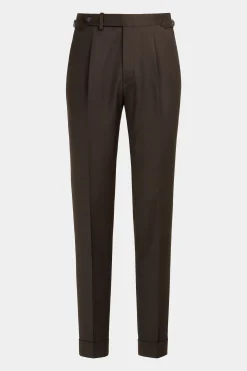 SUITSUPPLY Vigo Hose Braun Bundfalte-Männlich Elegante Hosen