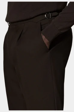 SUITSUPPLY Vigo Hose Dunkelbraun Bundfalte-Männlich Elegante Hosen