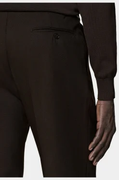 SUITSUPPLY Vigo Hose Dunkelbraun Bundfalte-Männlich Elegante Hosen