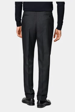 SUITSUPPLY Vigo Hose Dunkelgrau Bundfalte-Männlich Elegante Hosen