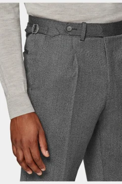SUITSUPPLY Vigo Hose Grau Bundfalte-Männlich Elegante Hosen