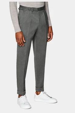 SUITSUPPLY Vigo Hose Grau Bundfalte-Männlich Elegante Hosen