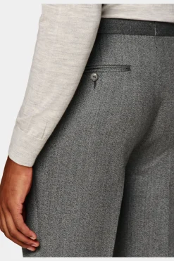 SUITSUPPLY Vigo Hose Grau Bundfalte-Männlich Elegante Hosen