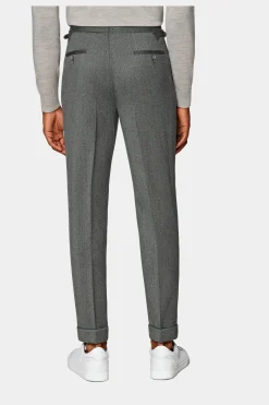 SUITSUPPLY Vigo Hose Grau Bundfalte-Männlich Elegante Hosen