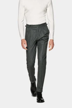 SUITSUPPLY Vigo Hose Mittelgrau Bundfalte-Männlich Elegante Hosen