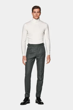 SUITSUPPLY Vigo Hose Mittelgrau Bundfalte-Männlich Elegante Hosen
