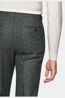 SUITSUPPLY Vigo Hose Mittelgrau Bundfalte-Männlich Elegante Hosen