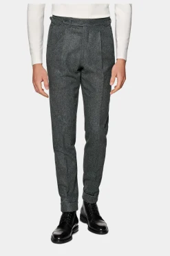 SUITSUPPLY Vigo Hose Mittelgrau Bundfalte-Männlich Elegante Hosen