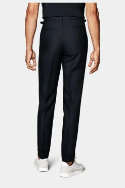 SUITSUPPLY Vigo Hose Navy Bundfalte-Männlich Elegante Hosen