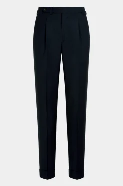 SUITSUPPLY Vigo Hose Navy Bundfalte-Männlich Elegante Hosen