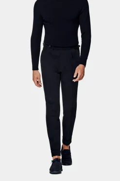 SUITSUPPLY Vigo Hose Navy Bundfalte-Männlich Elegante Hosen