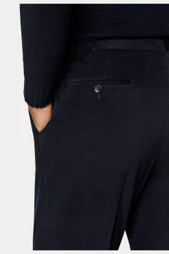 SUITSUPPLY Vigo Hose Navy Bundfalte-Männlich Elegante Hosen
