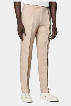 SUITSUPPLY Vigo Hose Sand Bundfalte-Männlich Elegante Hosen