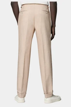 SUITSUPPLY Vigo Hose Sand Bundfalte-Männlich Elegante Hosen
