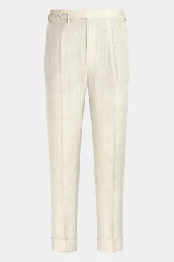 SUITSUPPLY Vigo Hose Sand Bundfalte-Männlich Elegante Hosen