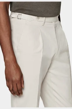 SUITSUPPLY Vigo Hose Sand Bundfalte-Männlich Elegante Hosen