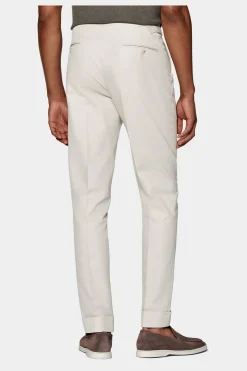 SUITSUPPLY Vigo Hose Sand Bundfalte-Männlich Elegante Hosen