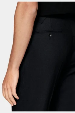 SUITSUPPLY Vigo Hose Schwarz Bundfalte-Männlich Elegante Hosen