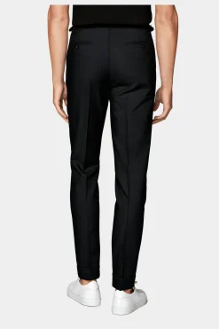 SUITSUPPLY Vigo Hose Schwarz Bundfalte-Männlich Elegante Hosen