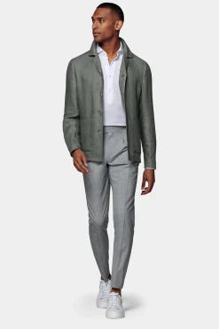 SUITSUPPLY Walter Hemd-Sakko Mittelgrün-Männlich Hemd-Sakkos