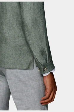 SUITSUPPLY Walter Hemd-Sakko Mittelgrün-Männlich Hemd-Sakkos