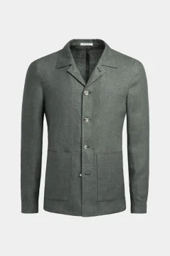 SUITSUPPLY Walter Hemd-Sakko Mittelgrün-Männlich Hemd-Sakkos