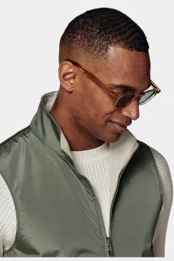 SUITSUPPLY Wende-Weste Mittelgrün & Sand-Männlich Westen