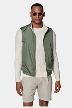 SUITSUPPLY Wende-Weste Mittelgrün & Sand-Männlich Westen