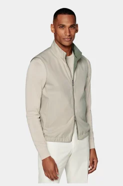 SUITSUPPLY Wende-Weste Mittelgrün & Sand-Männlich Westen