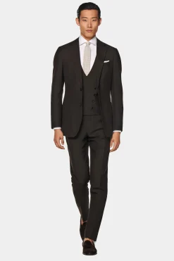 SUITSUPPLY Weste Dunkelbraun-Männlich Anzugwesten