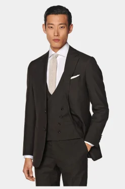 SUITSUPPLY Weste Dunkelbraun-Männlich Anzugwesten