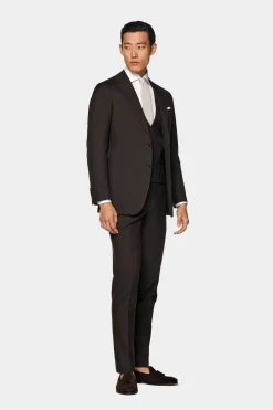 SUITSUPPLY Weste Dunkelbraun-Männlich Anzugwesten