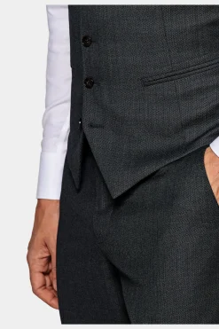 SUITSUPPLY Weste Dunkelgrau Birdseyemuster-Männlich Anzugwesten