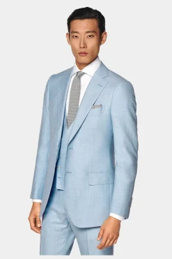 SUITSUPPLY Weste Hellblau-Männlich Anzugwesten