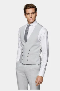 SUITSUPPLY Weste Hellgrau-Männlich Anzugwesten