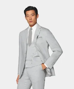 SUITSUPPLY Weste Hellgrau-Männlich Anzugwesten