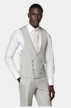 SUITSUPPLY Weste Hellgrau-Männlich Anzugwesten