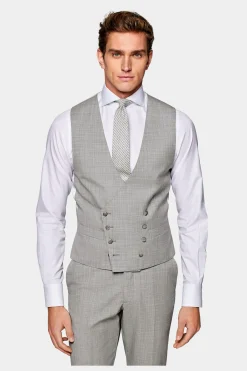 SUITSUPPLY Weste Hellgrau-Männlich Anzugwesten