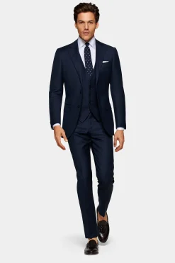 SUITSUPPLY Weste Navy-Männlich Anzugwesten
