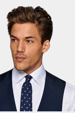 SUITSUPPLY Weste Navy-Männlich Anzugwesten