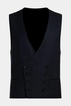 SUITSUPPLY Weste Navy-Männlich Anzugwesten