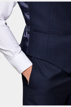 SUITSUPPLY Weste Navy Birdseye-Muster-Männlich Anzugwesten